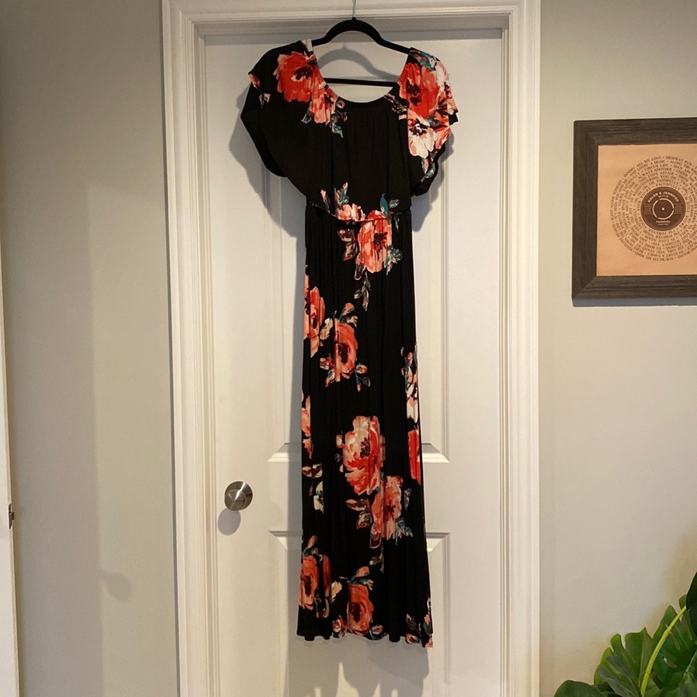 Floral off-the-shoulder dress